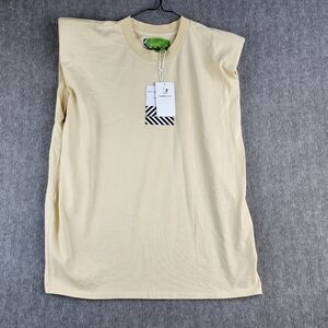 Sandrine Rose x Free People Sunflower Shoulder Pad Tank M NWT